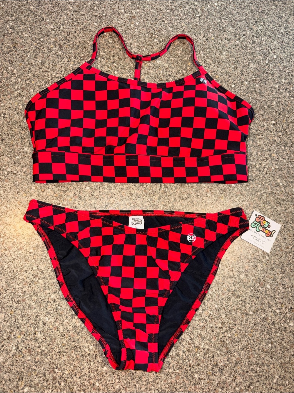Salty Honey Checkered Bikini Swim Suit